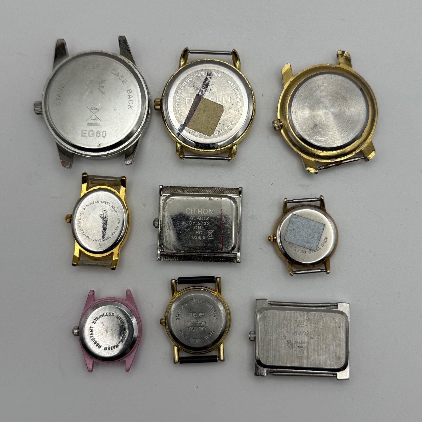 Bundle Of 9 Quartz Watches Modern / Vintage Untested Parts / Repair / Crafts