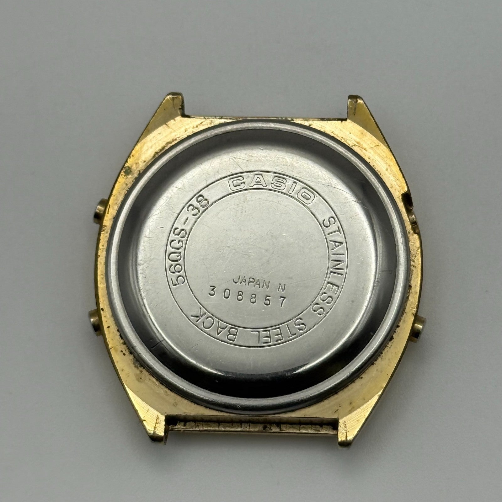 Casio Men's Chronograph Quartz Watch 56QGS-38 Gold Tone Japan 35mm PARTS REPAIR