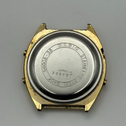 Casio Men's Chronograph Quartz Watch 56QGS-38 Gold Tone Japan 35mm PARTS REPAIR