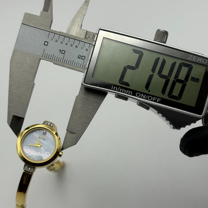 Citizen Eco-Drive Ladies Quartz Watch MOP Dial Gold Tone Japan 21mm PARTS REPAIR