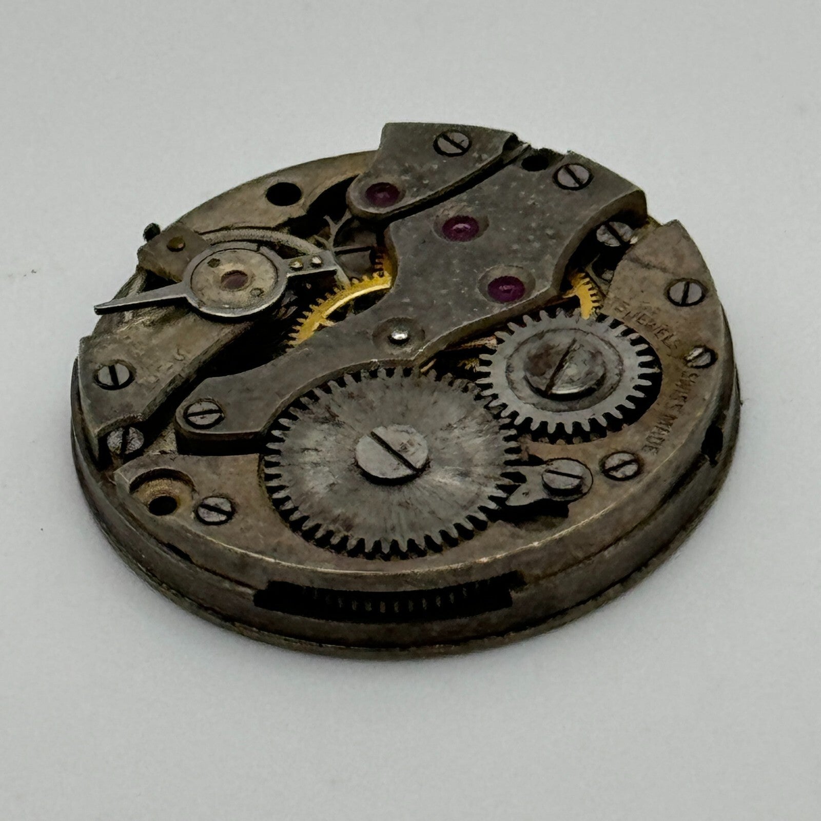 23.6mm Unidentified 15 Jewels Swiss Vintage Manual Wind Watch Movement PARTS
