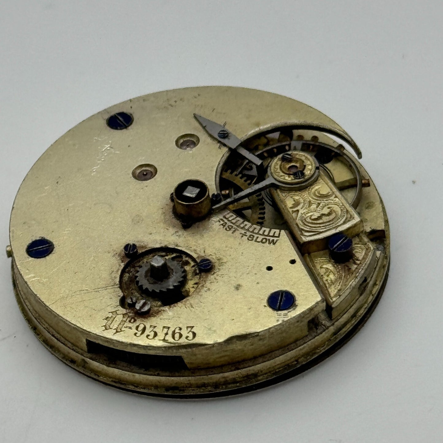 40.7mm Antique Unidentified Interesting Key Wound Pocket Watch Movement PARTS