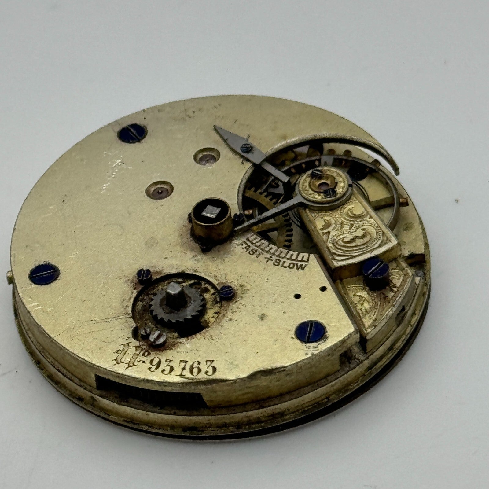 40.7mm Antique Unidentified Interesting Key Wound Pocket Watch Movement PARTS