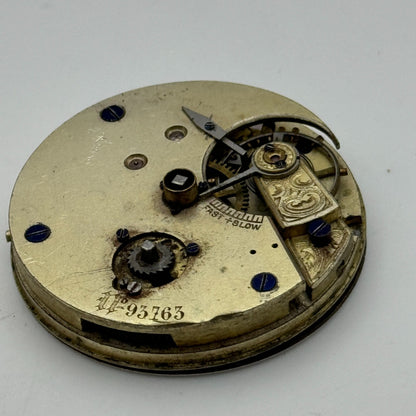 40.7mm Antique Unidentified Interesting Key Wound Pocket Watch Movement PARTS