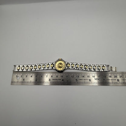 LS Louis Santini Ladies Quartz Watch Two Tone Bracelet Japan Working 24mm