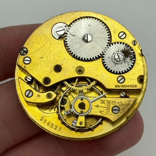 42.7mm Unidentified Swiss Sub Seconds Open Face Pocket Watch Movement PARTS