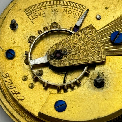 Antique 50mm Good Quality English Pocket Watch Movement Unidentified PARTS SPARE