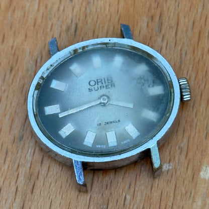 26mm Vintage Oris Super 17 Jewels Grey Dial Manual Wind Watch PARTS / REPAIR
