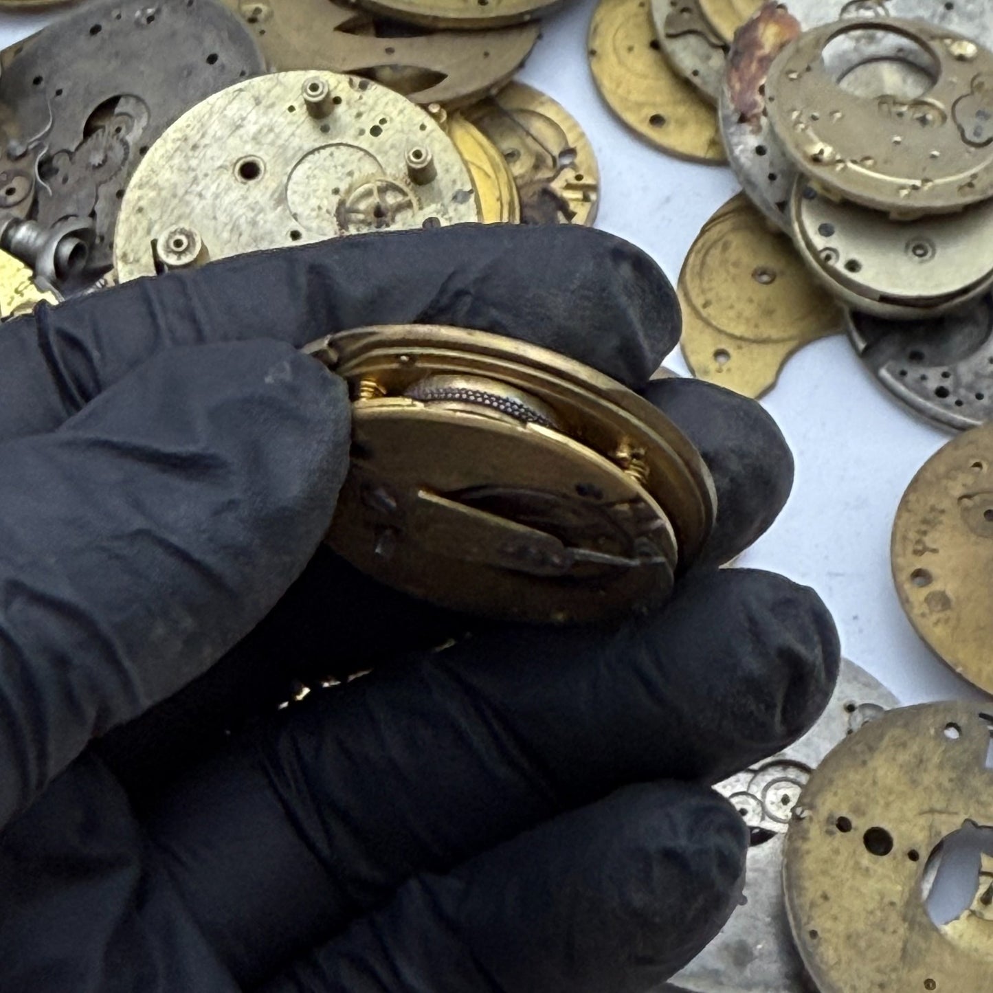 Large Bundle Of Antique Partial Pocket Watch Movements Joblot PARTS REPAIR SPARE