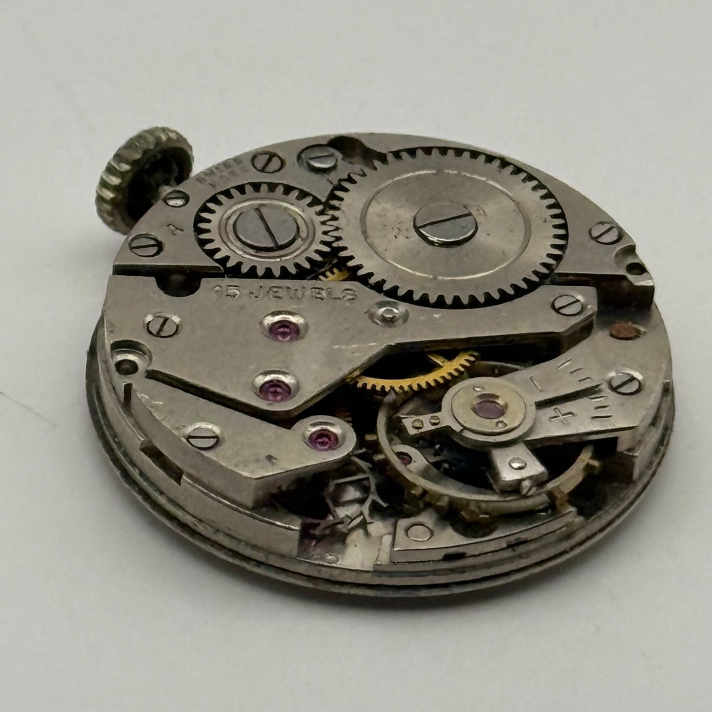 AS 984 Watch Movement Avia Manual Wind Vintage Swiss 15 Jewels Parts 23.4mm