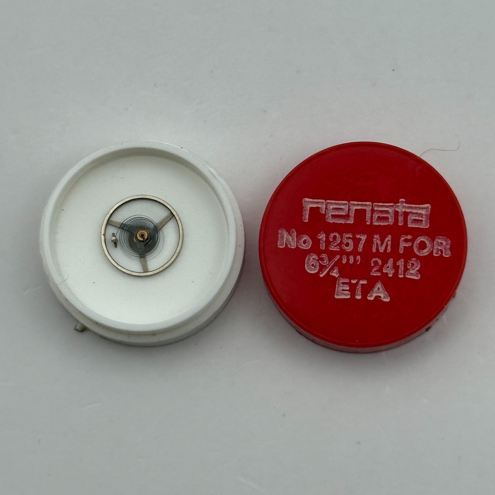 ETA 2412 Balance Wheel Complete And Spring 6¾’’’ 1257 M Watch Movement Parts 