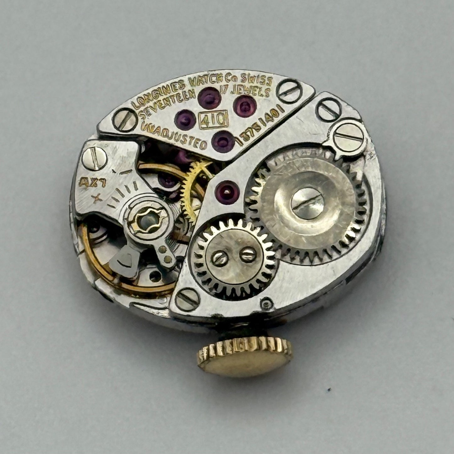 Longines 410 Watch Movement Manual Wind Ladies Vintage Swiss Parts Repair 12.9mm