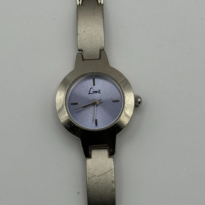 Limit Ladies Quartz Watch Purple Dial Silver Tone Bracelet Steel Working 21mm