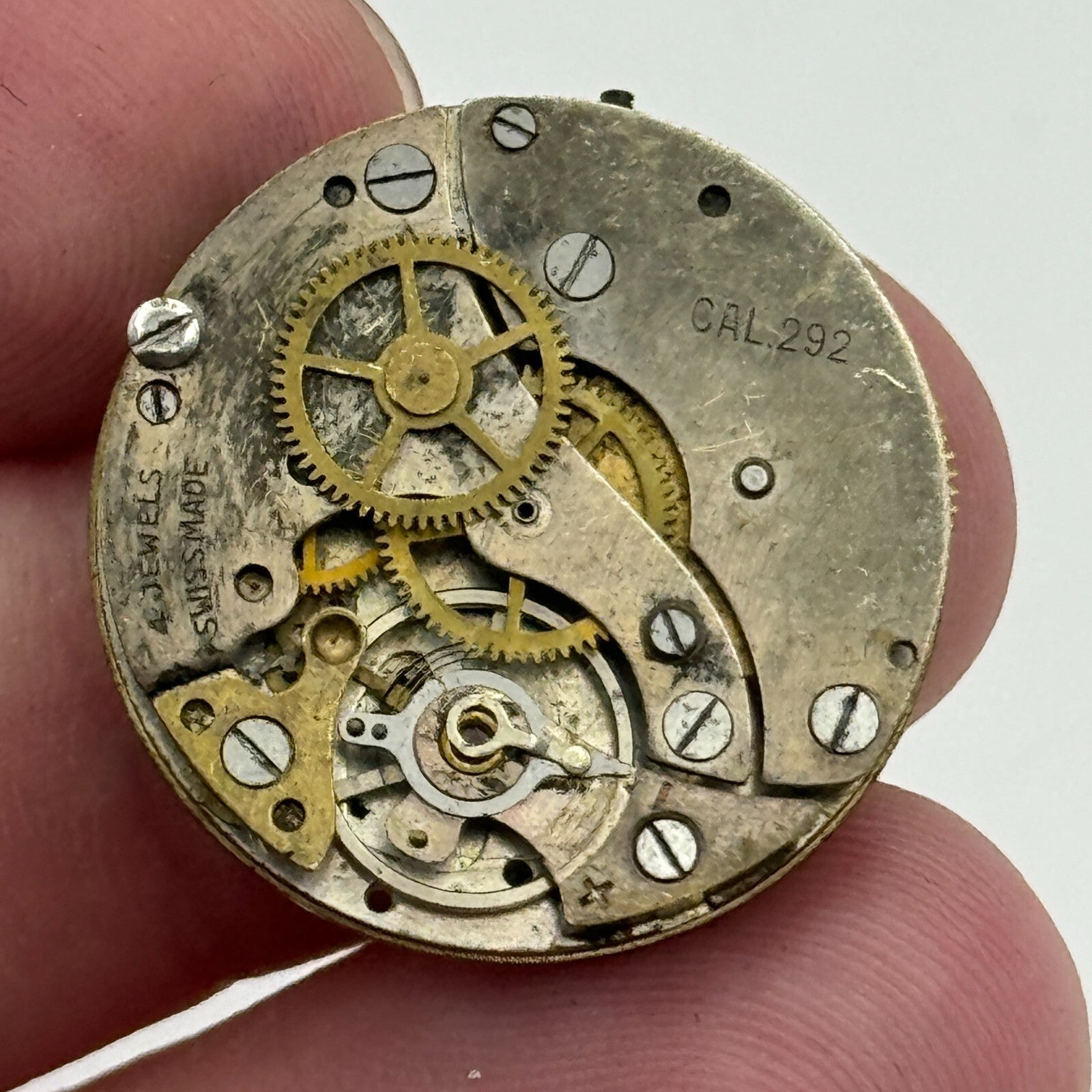 23.9mm Oris Cal 292 Swiss 4 Jewel Manual Wind Watch Movement Swiss Vintage PARTS