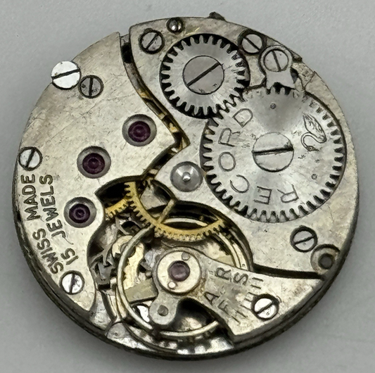 19.6mm Record 15 Jewels Swiss Manual Wind Watch Movement Vintage PARTS SPARES