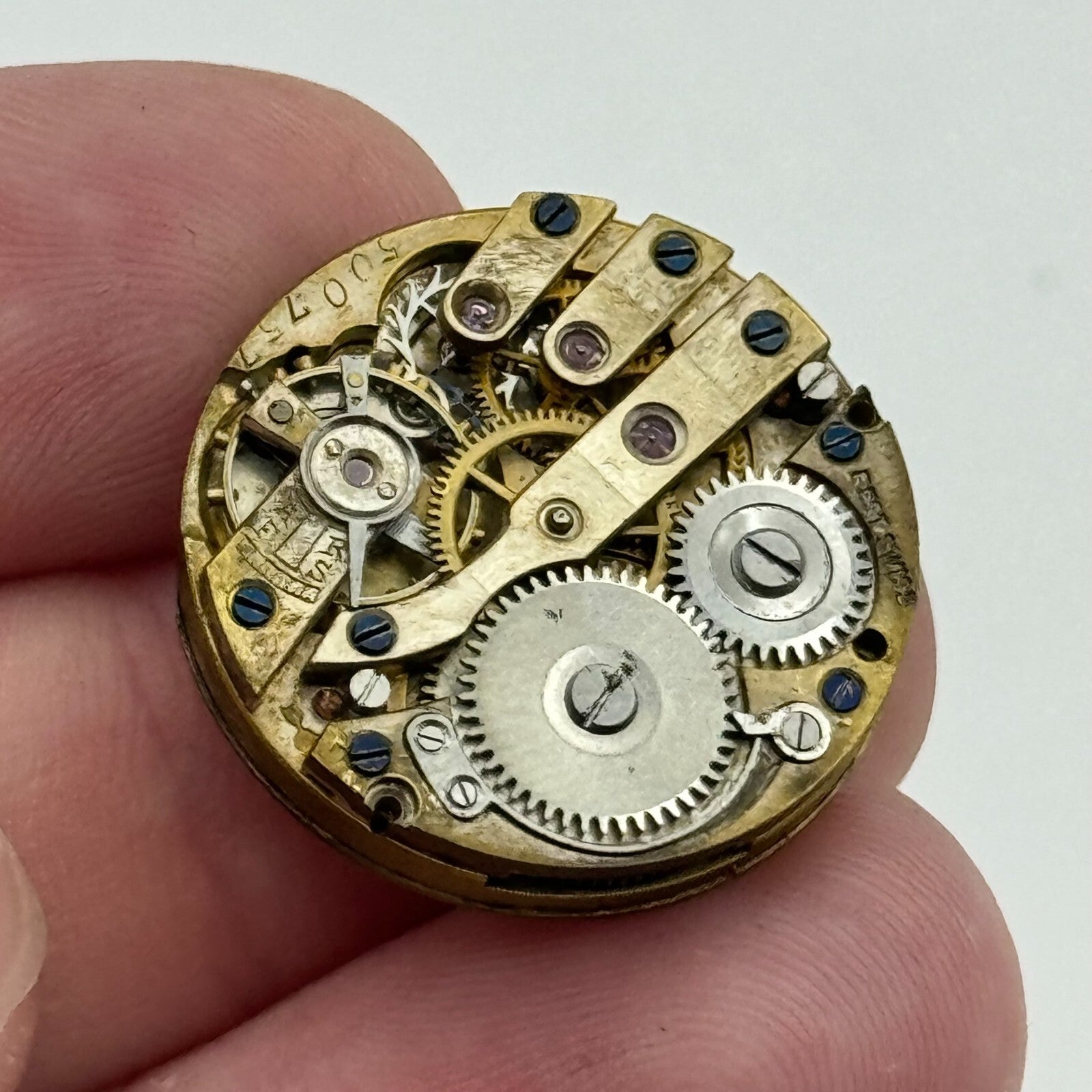 23.6mm Unidentified Balance Ok Trench Watch Movement Manual Wind Swiss PARTS