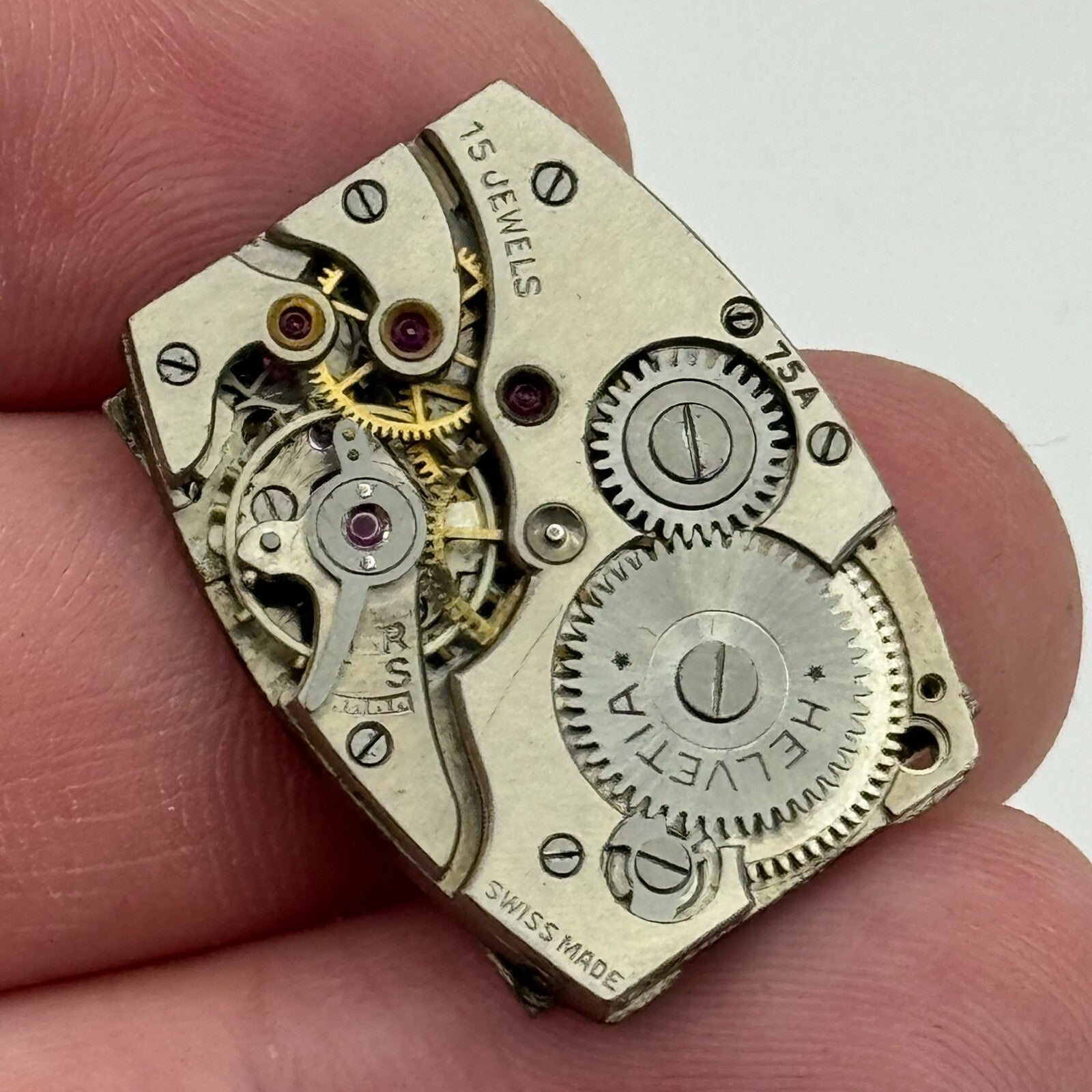 20mm Men's Helvetia 75A Tank Sub Seconds Watch Movement Manual Wind Swiss PARTS