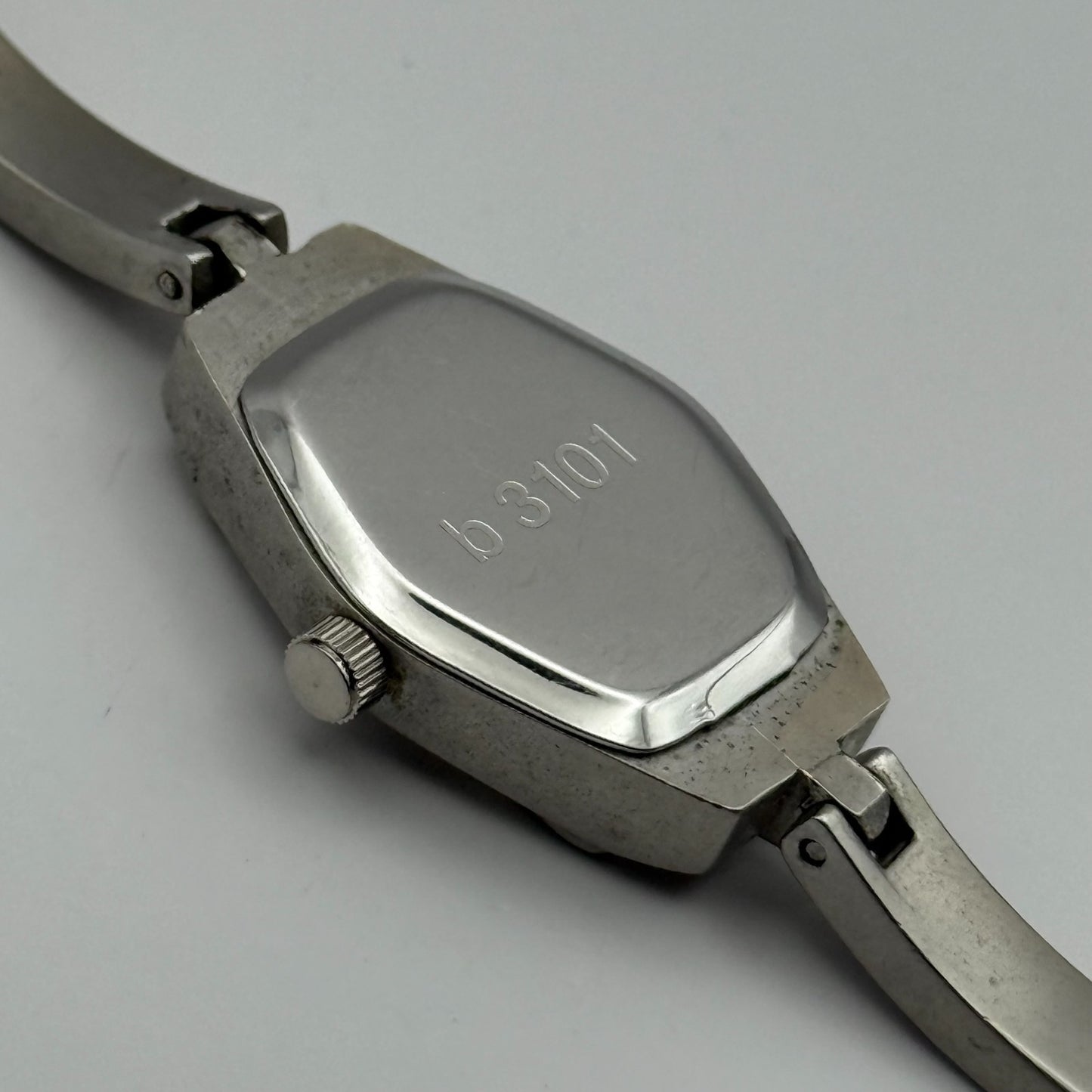 Buckingham Ladies Quartz Watch Purple Dial Silver Tone Bracelet Working 18mm