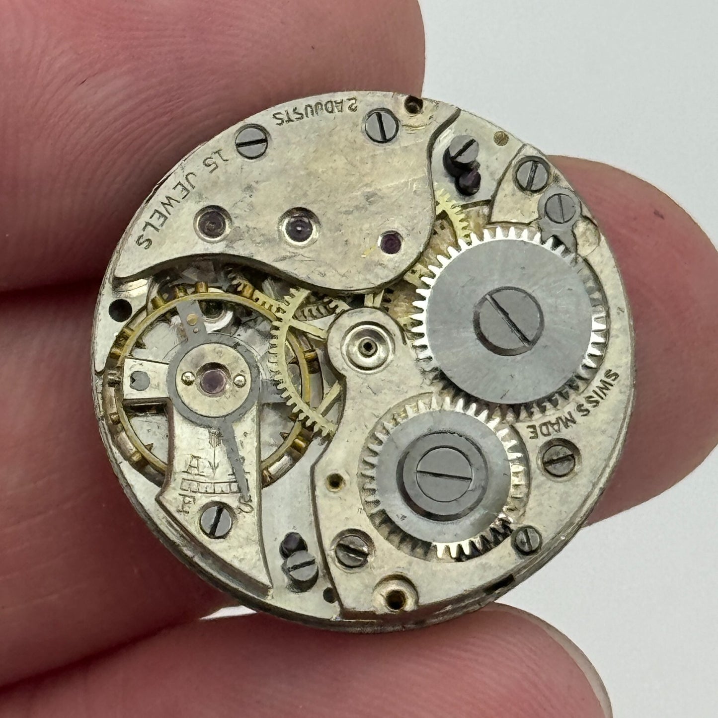 23.6mm 15 Jewels Swiss 2 Adjusts Trench Watch Movement Manual Wind PARTS SPARES