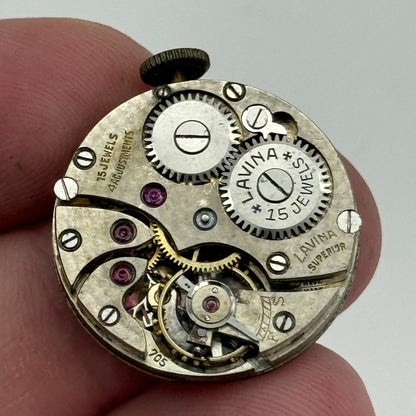 23.6mm Running Lavina Cal 705 Manual Wind Watch Movement Swiss Vintage PARTS