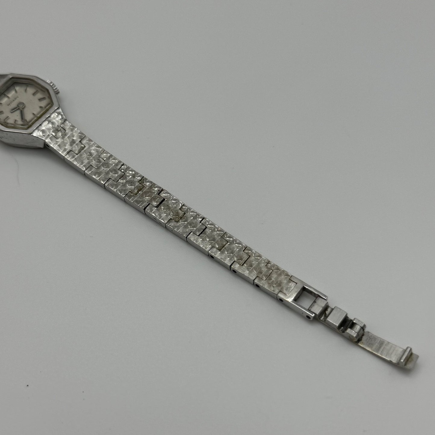 19mm Running Vintage Ladies Rotary Swiss Silver Tone Manual Wind Watch PARTS