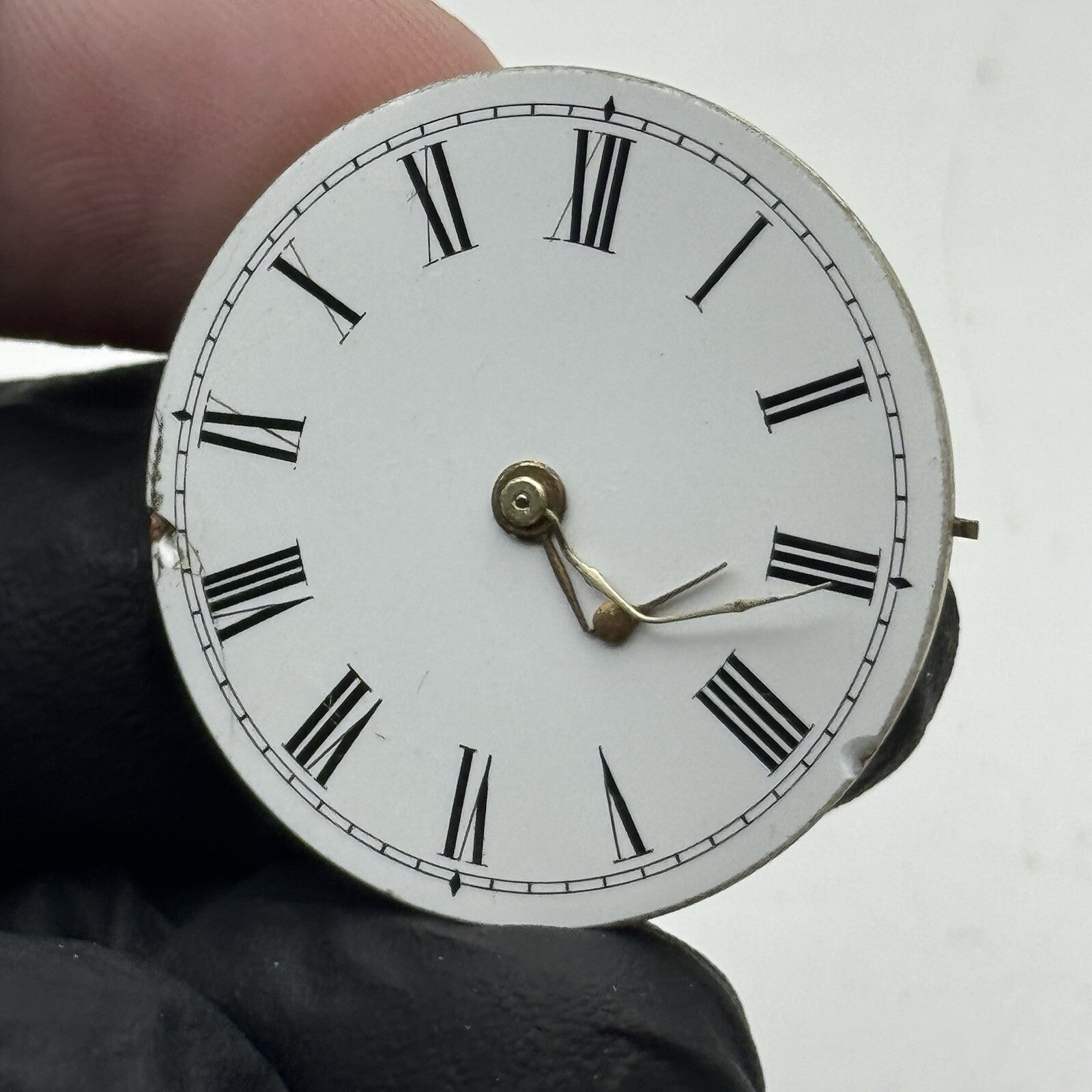 31.6mm Quality White Porcelain Dial Cylinder Watch Movement FOR PARTS