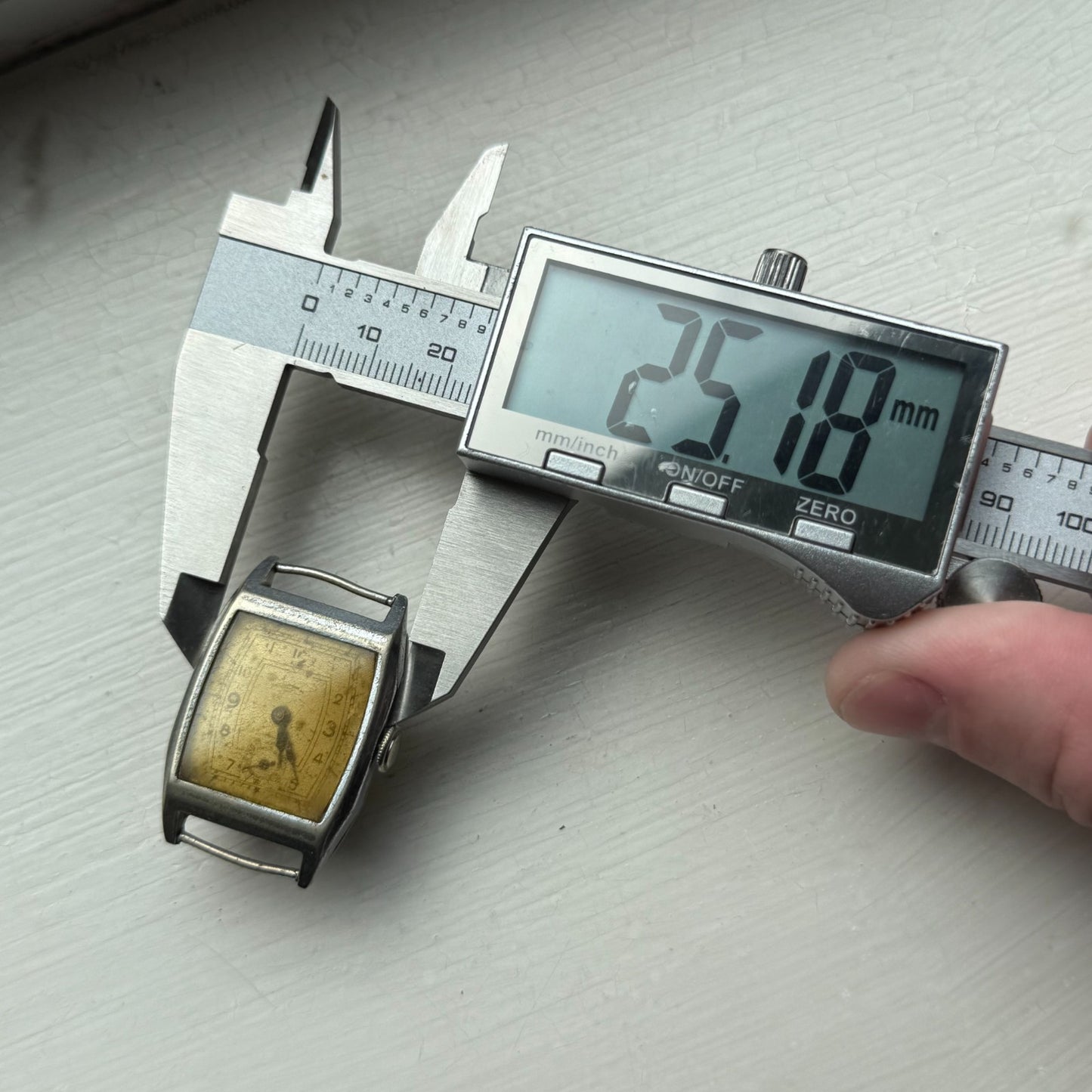 25mm Vintage Tank Style 15 Jewels Swiss Manual Wind Watch PARTS REPAIR