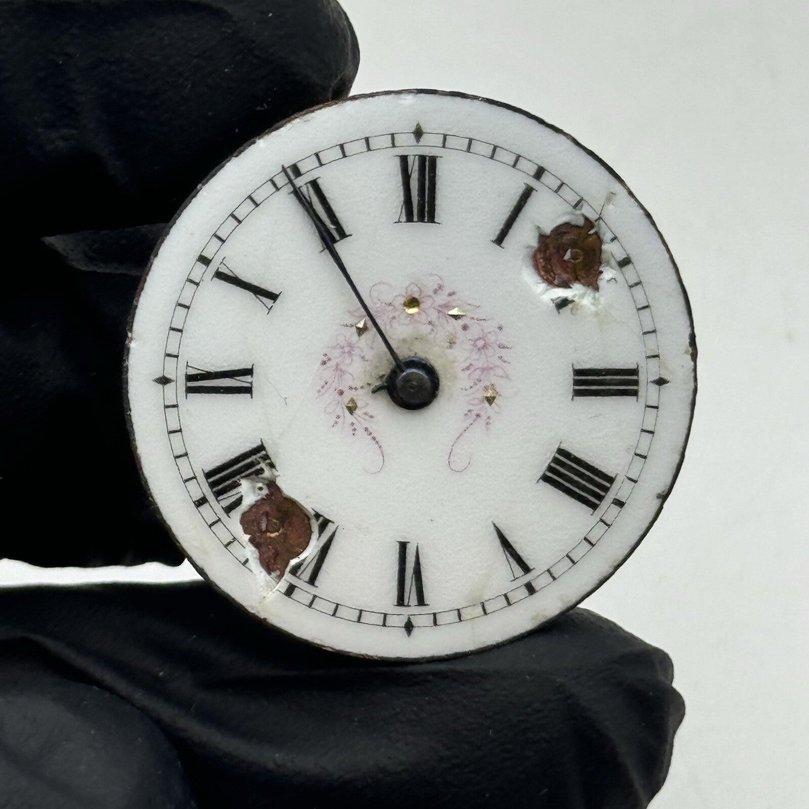 29.1mm Beautiful Patterned Dial Old Style Pocket Watch Movement FOR PARTS