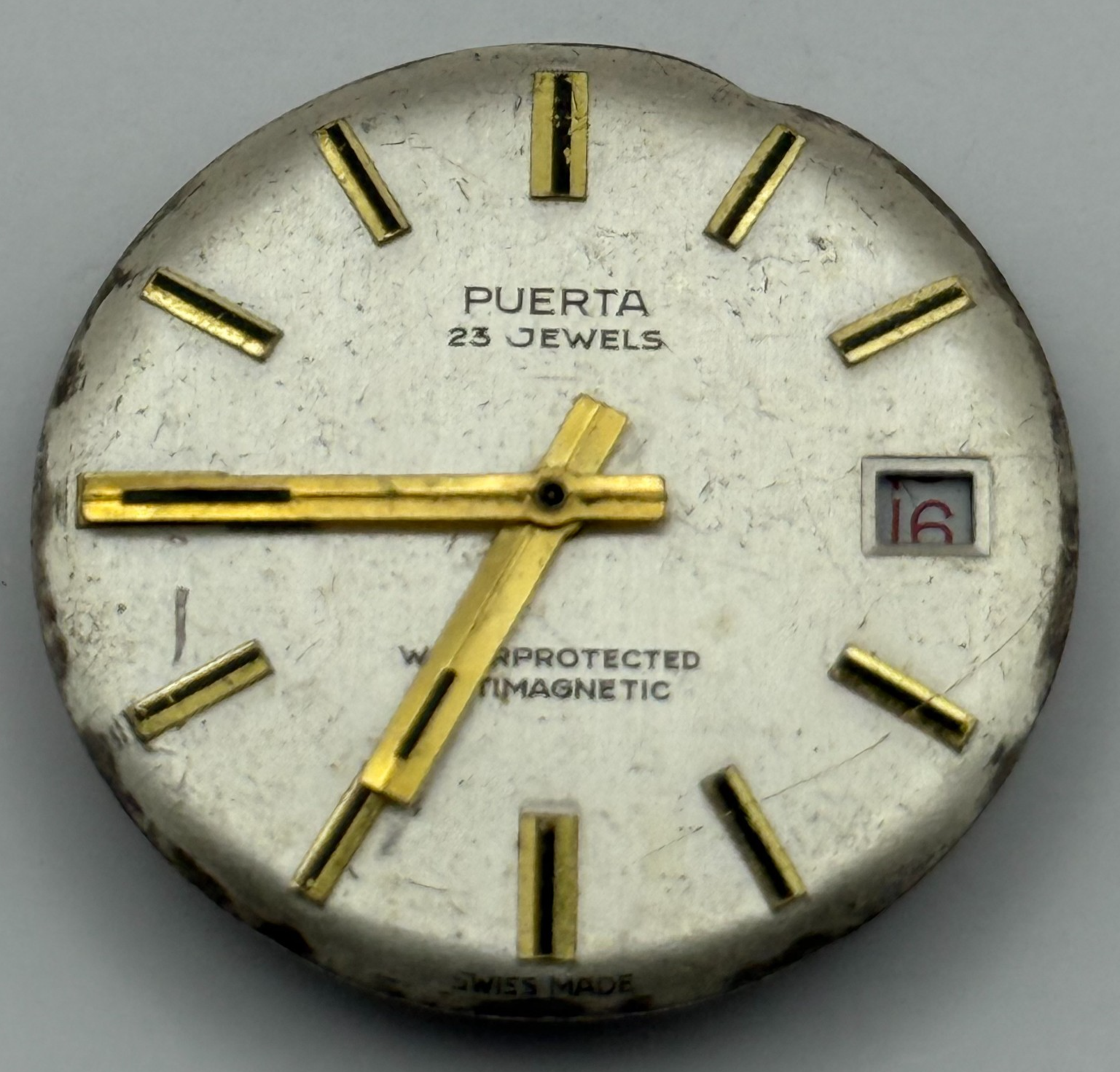 EB 8021N Watch Movement Puerta Date Manual Wind Vintage Parts Repair 25.9mm