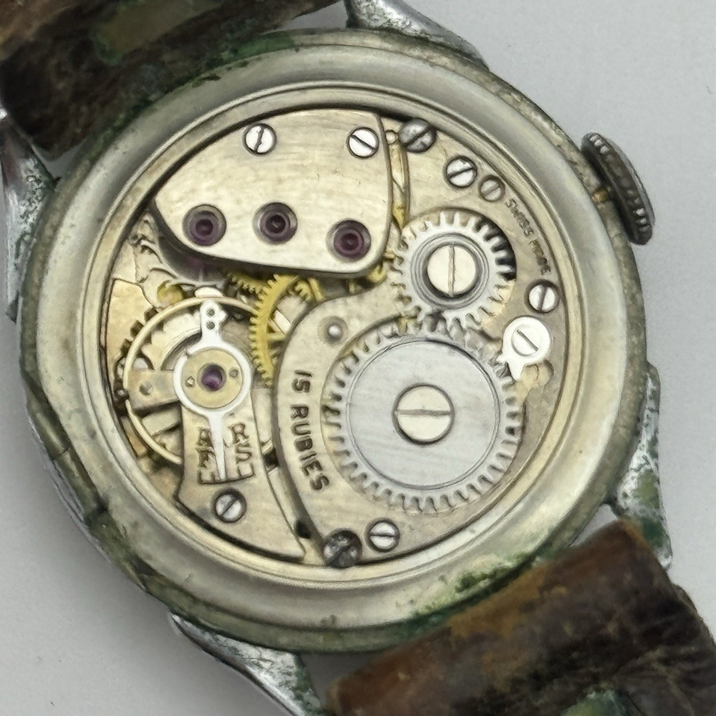 26mm Running ROLEX Snowite Rolco Vintage Military Style Watch 15 Rubies RESTORE