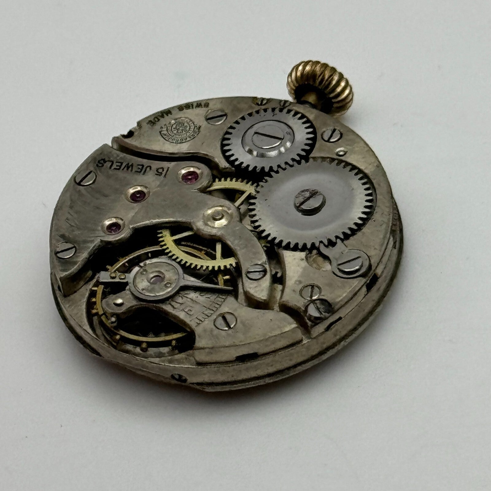 25mm Dreadnought Balance Ok Trench Watch Movement 15 Jewels Vintage Swiss PARTS