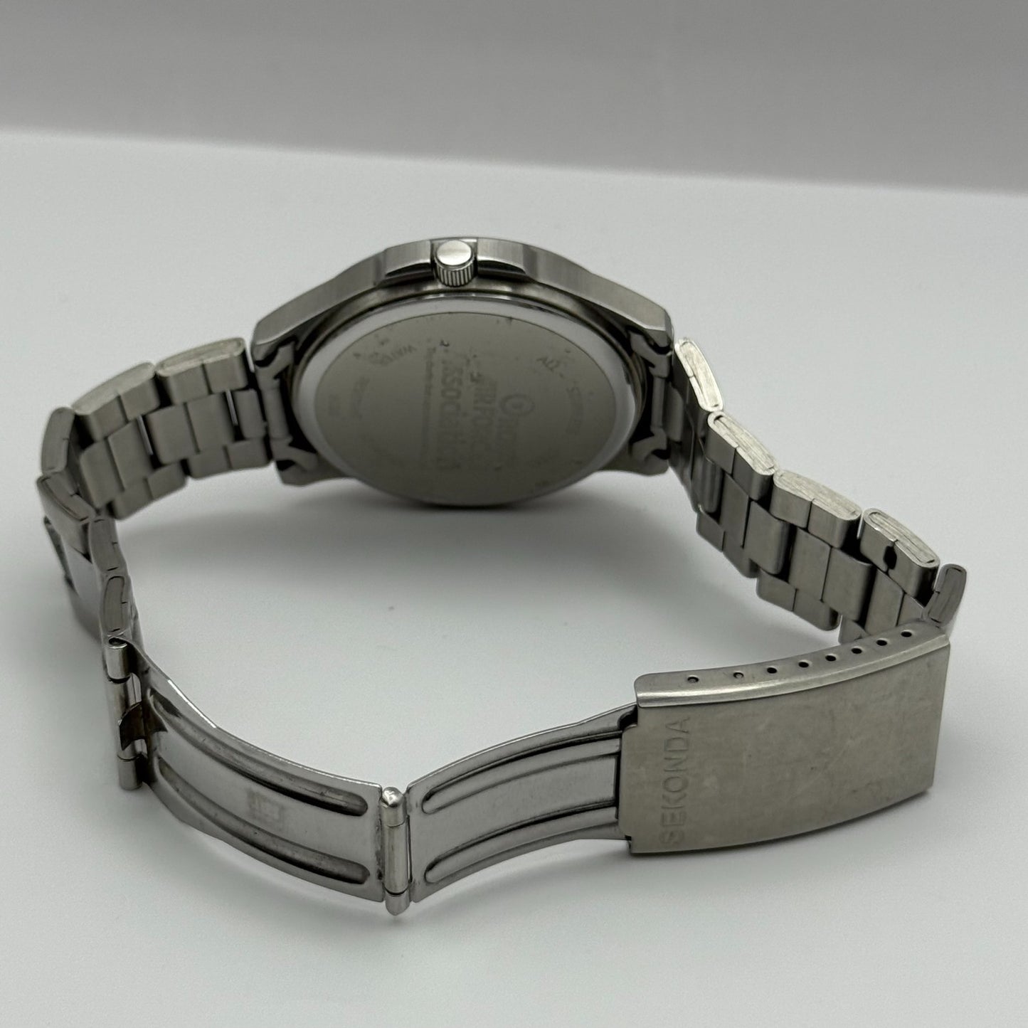 Sekonda Men's Quartz Watch Date Dial Silver Tone Bracelet 43mm PARTS REPAIR