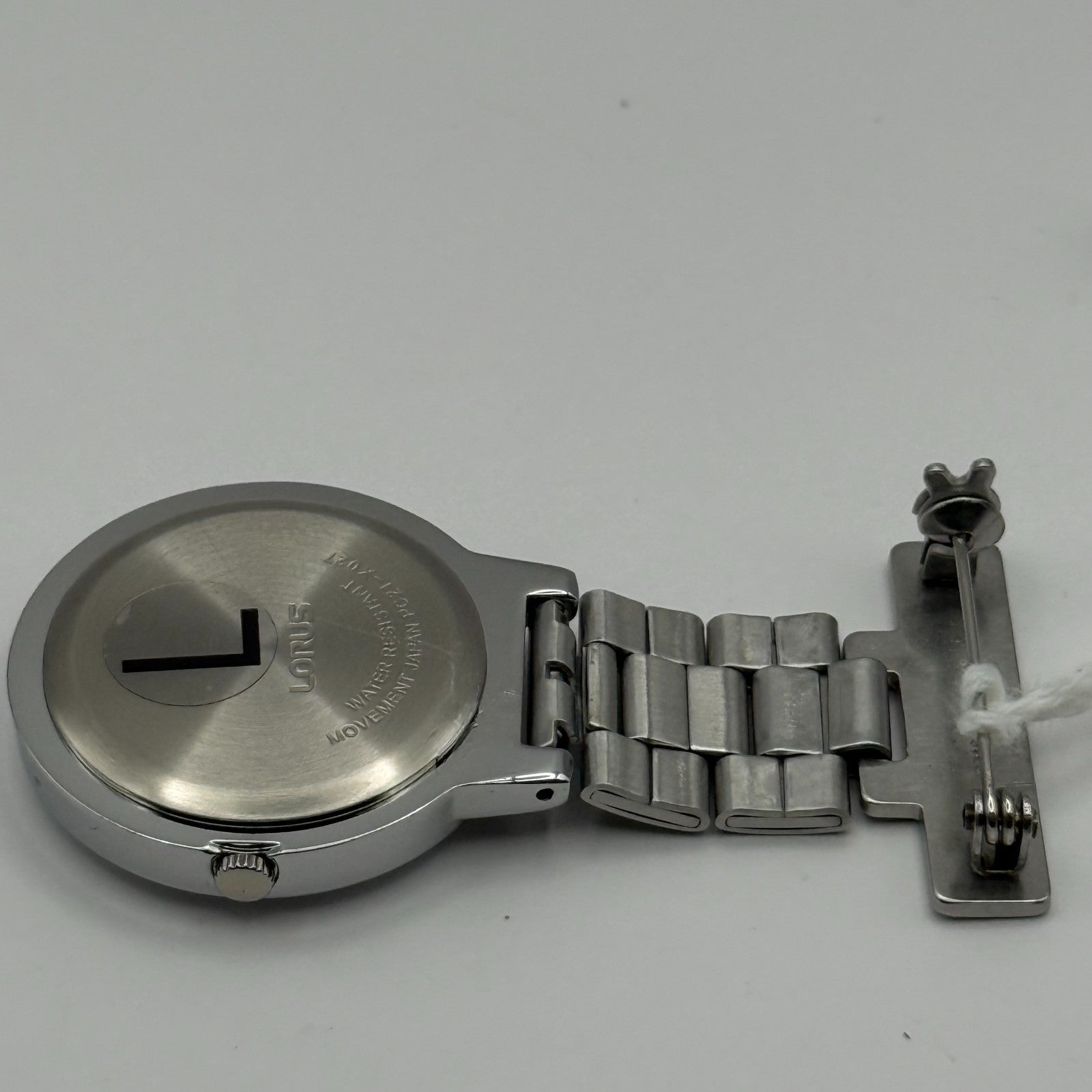 Lorus Ladies Quartz Fob Nurse Watch Floral Dial Steel Japan Working 29mm