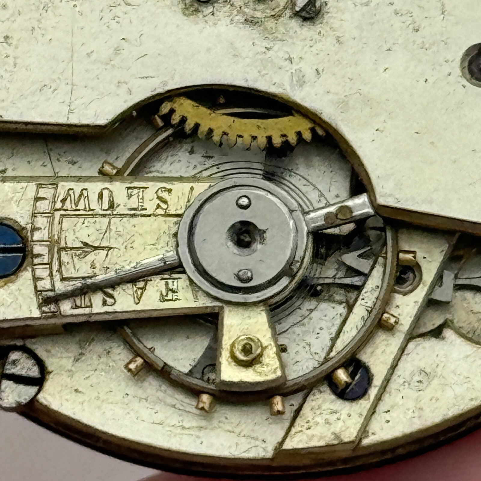 45.3mm Antique Key Wound Balance Intact Pocket Watch Movement PARTS REPAIR SPARE