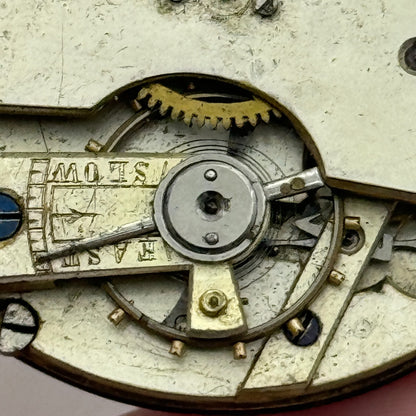 45.3mm Antique Key Wound Balance Intact Pocket Watch Movement PARTS REPAIR SPARE