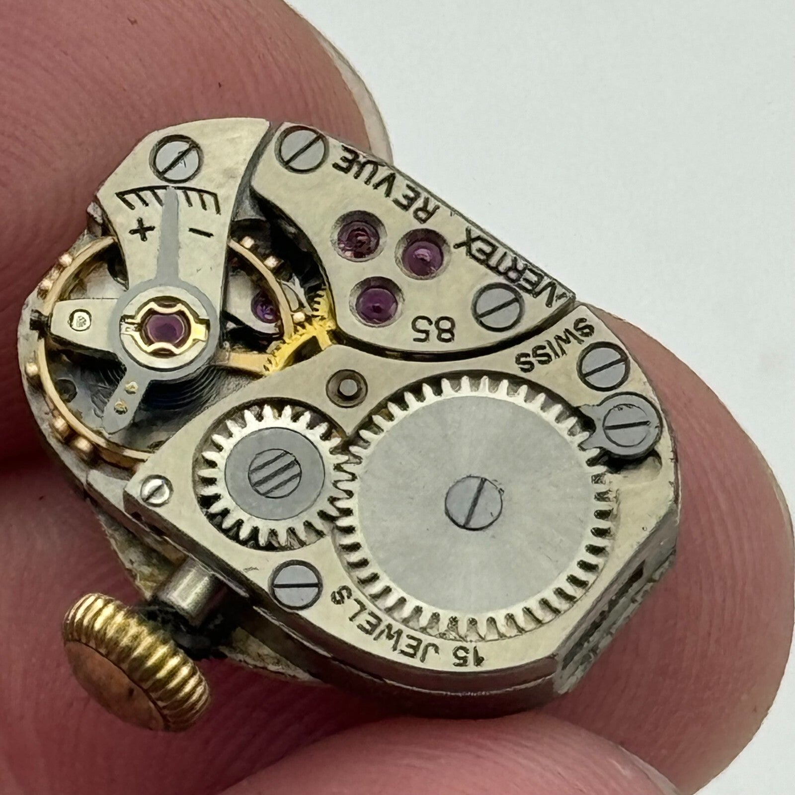 12.7mm Running Vertex Revue 85 Manual Wind 15 Jewels Swiss Watch Movement PARTS