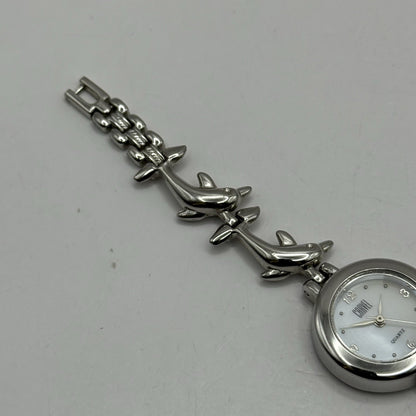 22mm Working Ladies Carvel Dolphin Stainless Steel Quartz Watch 5.75 Inches