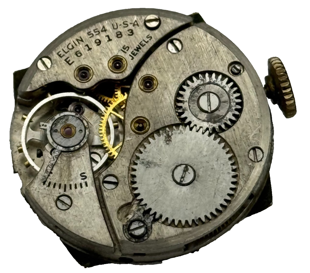 1942 Vintage 8/0s Elgin 554 Model 7 American Watch Movement PARTS REPAIR SPARES