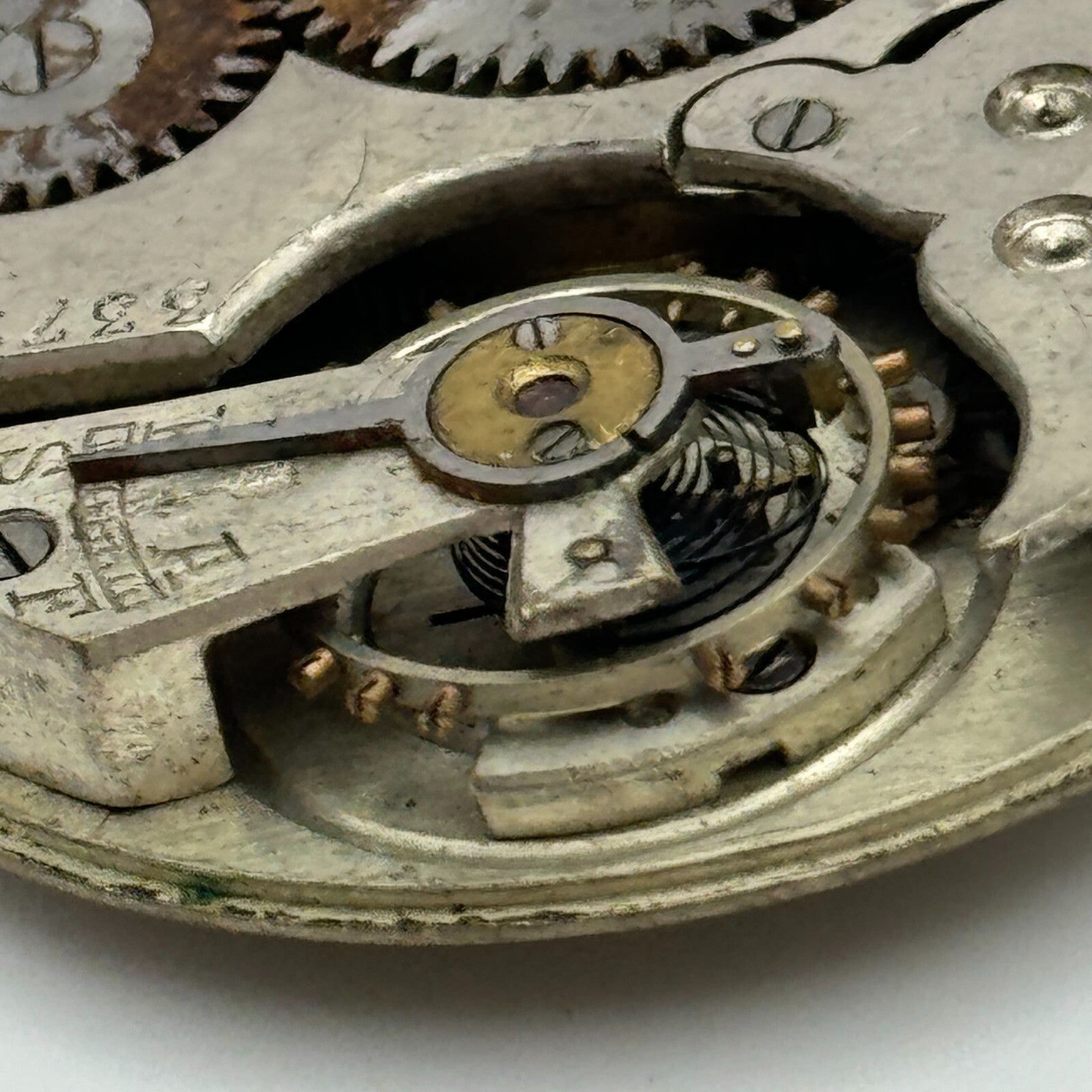 42.7mm Unidentified 7 Jewels Patent Depose Vintage Pocket Watch Movement PARTS