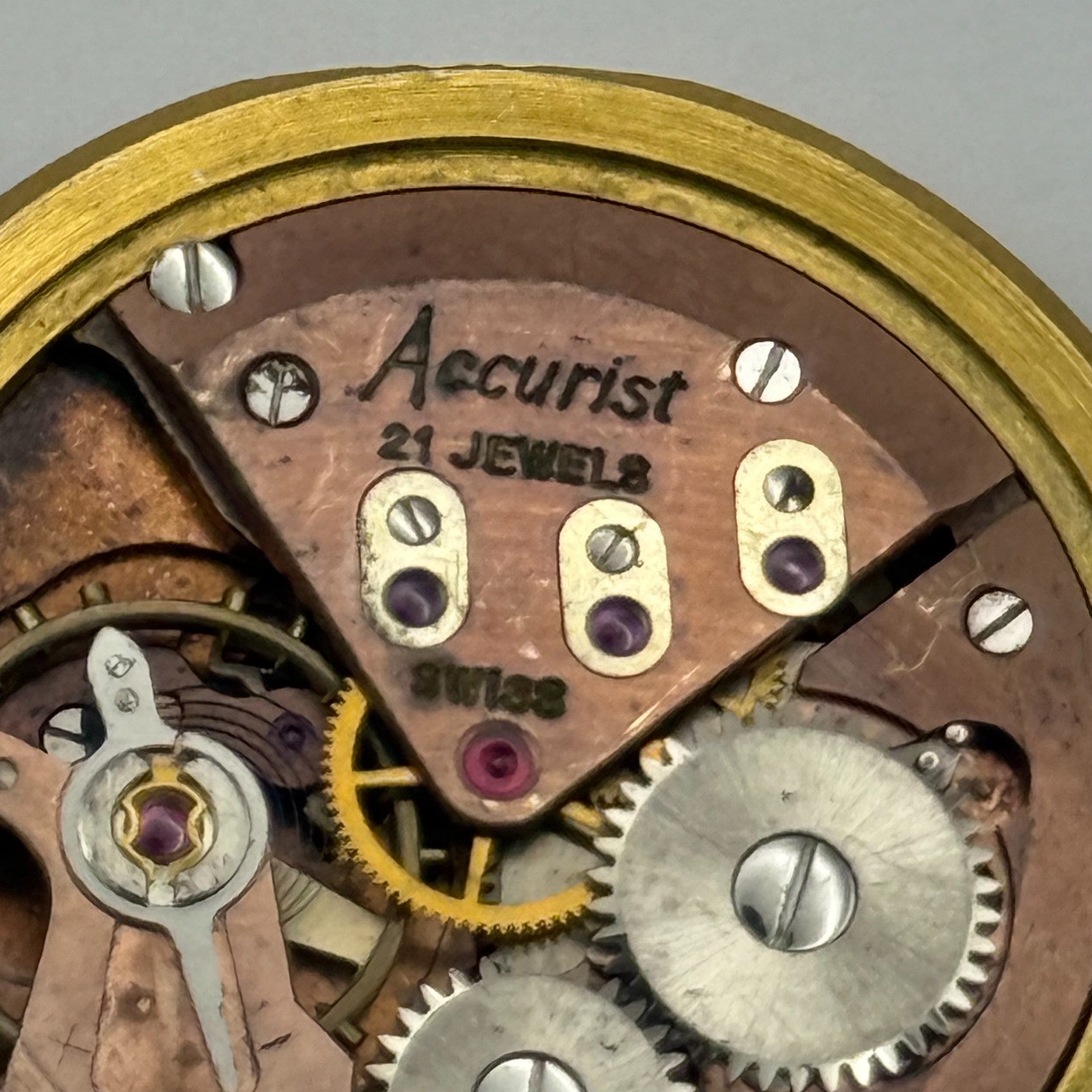 ETA 2390 Watch Movement Accurist Manual Wind Vintage Swiss Parts Repair 29.5mm