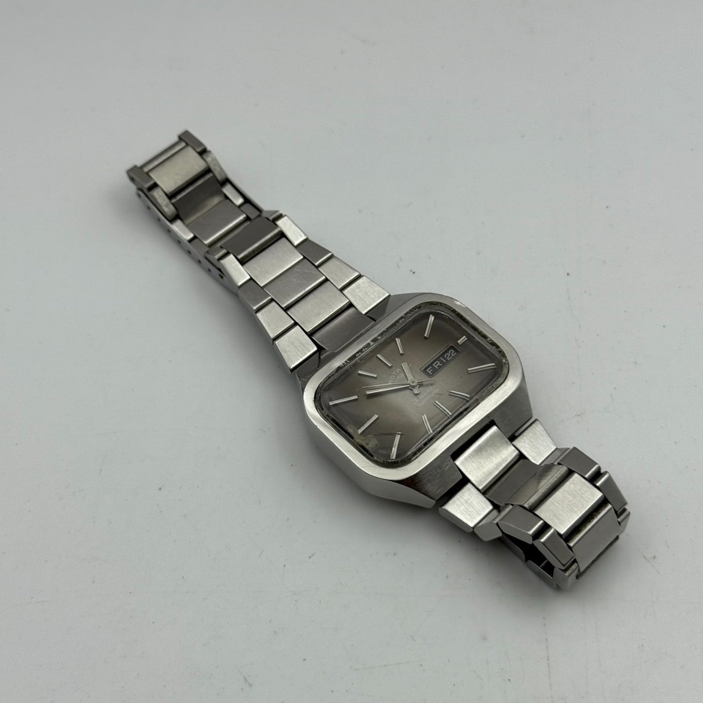 38mm Men’s Rare Vintage Rotary TV Case Automatic Swiss Date Watch PARTS REPAIR