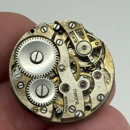 23.7mm 15 Jewels Porcelain Dial Swiss Trench Watch Movement Manual Wind PARTS