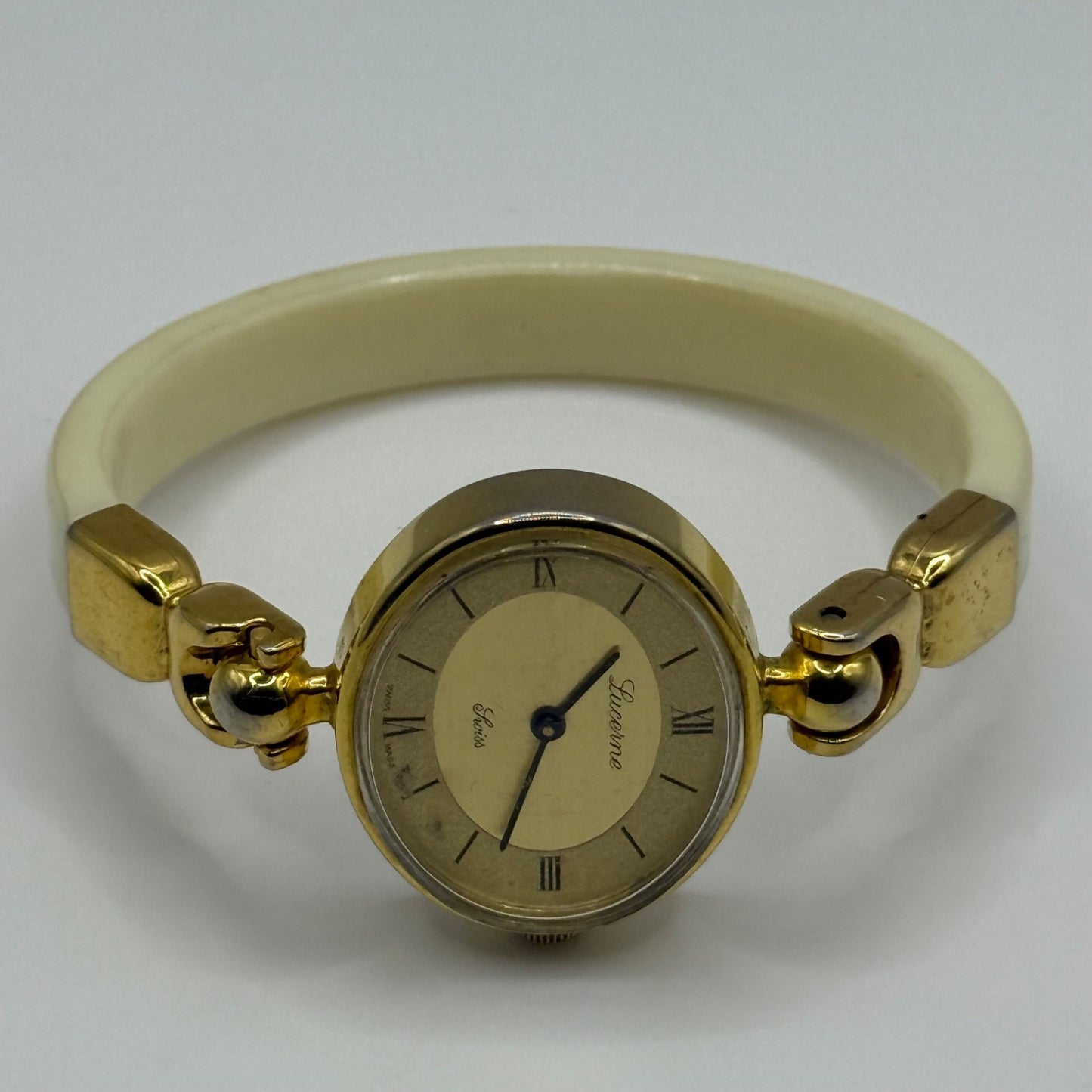 31mm Vintage Lucerne Swiss Gold Plated Manual Wind Bangle Watch PARTS / REPAIR