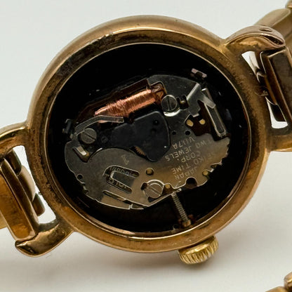 Seiko Wired Solar V117A Ladies Quartz Watch Gold Tone Bracelet 23mm UNTESTED