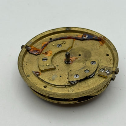 Fusee Pocket Watch Movement Antique English Key Wound Parts Repair Spares 45.9mm