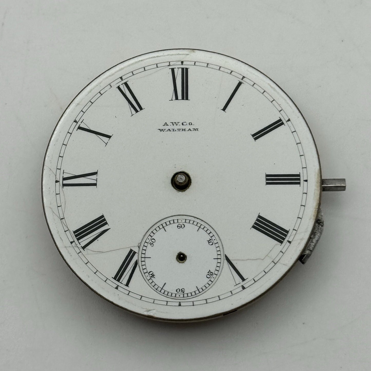 42mm Manual Wind Waltham Hillside No Balance Pocket Watch Movement FOR PARTS