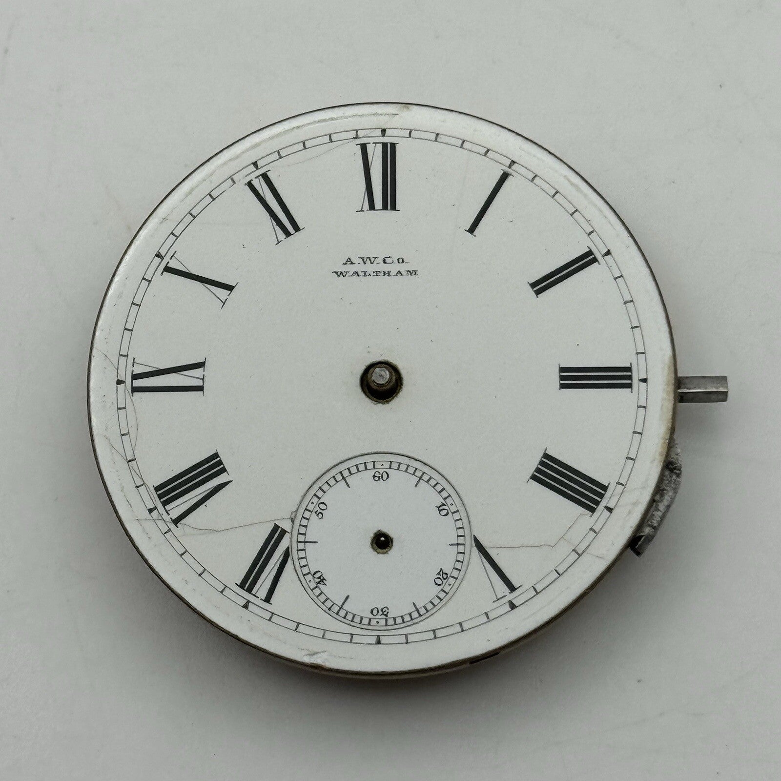 42mm Manual Wind Waltham Hillside No Balance Pocket Watch Movement FOR PARTS