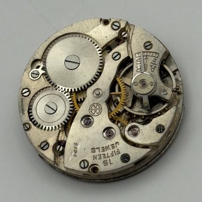 Majex EW 585 Watch Movement Manual Wind Vintage Swiss 15 Jewels Parts 26.8mm