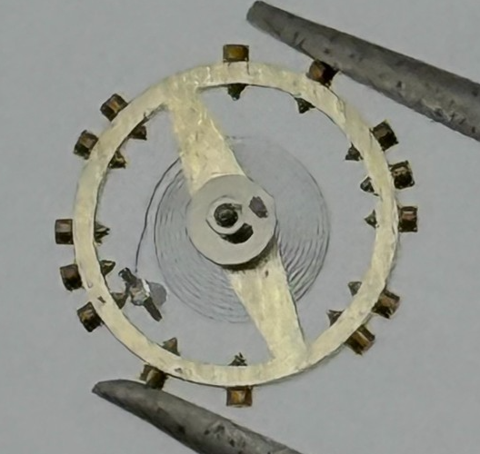 FHF 159 Balance Wheel Complete And Spring 3-10''' 190 M Watch Movement Parts NOS