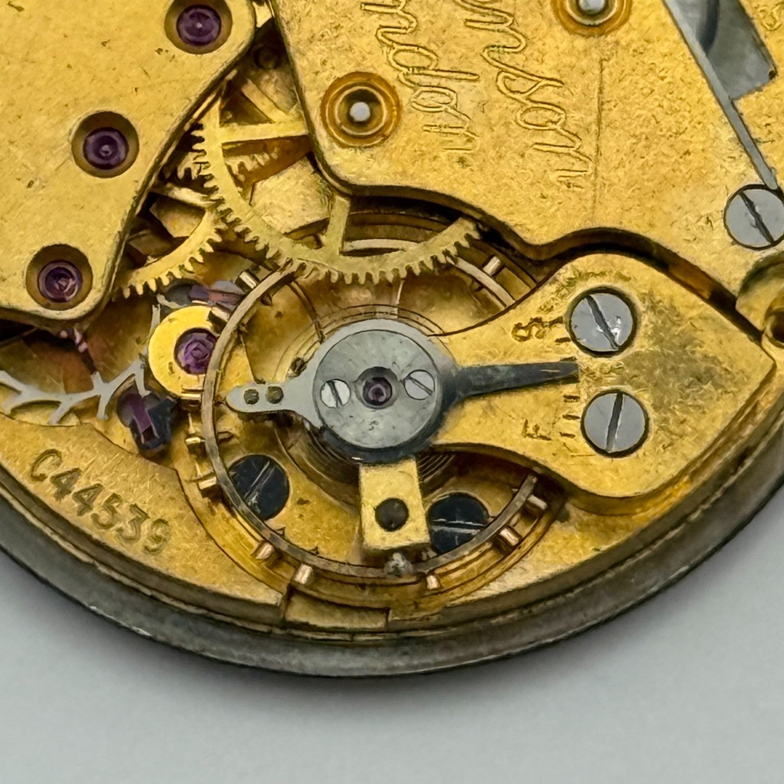 J W Benson Smiths De Luxe 15 Jewels Watch Movement Manual Wind Parts 26.9mm